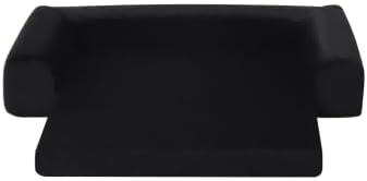 Foldable Dog Bed Sofa for Dogs, 2-in-1 Convertible Fold Out Pet Couch with Washable Cover, Orthopedic Puppy Lounger Mat for Sleeping (Black)