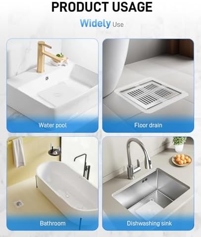 6-Pack Silicone Shower Drain Cover to Keep Bugs Out with 30-Pack Floor Drain Filter Screen Sticker, Anti-Blocking Anti-Insect Sewer Covers