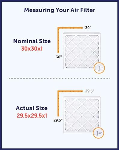 Filter King 22x23x1 Air Filter (MERV 8) (4-Pack) Dust & Allergy Control AC Furnace Filters, MADE IN USA, HVAC, Pleated, Electrostatic (Actual Size: 22 x 23 x .75)