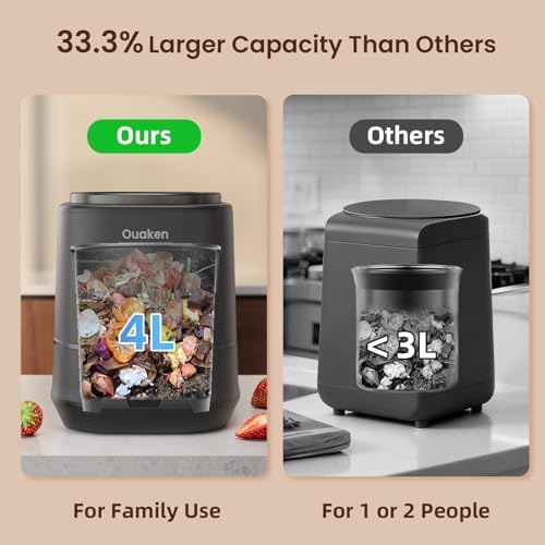 4L Electric Composter for Kitchen, Smart Countertop Compost Bin
