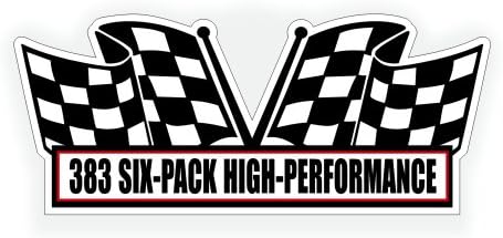 2X Engine Window Air Cleaner Sticker Decal 383 Six Pack Tri Power for V8 Street, Race, Classic Muscle Car, Compatible with Pontiac and Chevrolet Chevy Crate Motor 5x2.25 inch