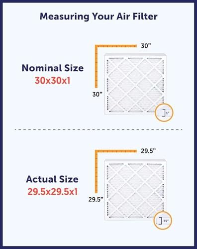 4x4.5x1 Air Filter MERV 8, King AC Furnace Filters (4-Pack)