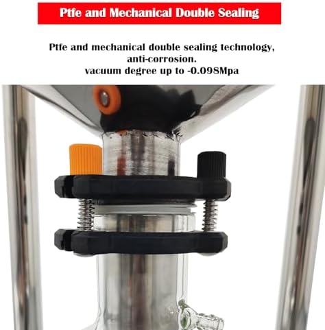 Glass Vacuum Filter Lab Vacuum Filtration Extraction Apparatus with 10L Brinell Funnel/10L Glass Flask Negative Pressure Stainless Steel Vacuum Filter Kit for Liquid Extraction
