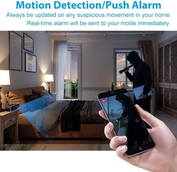 Hidden Camera Clock HD 1080P WiFi Wireless Video Spy Cameras Small Camera Night Vision Surveillance Security Nanny Cams for Home/Pet