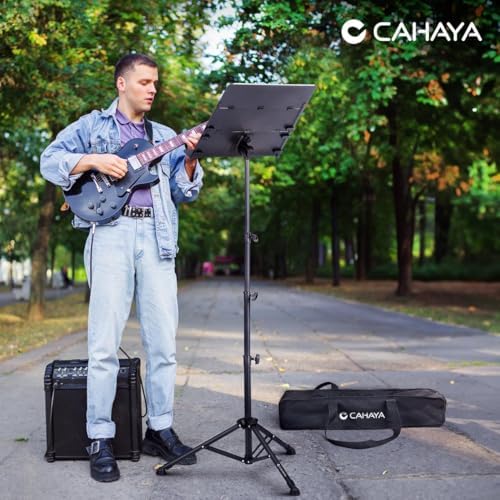 CAHAYA Sheet Music Stand Foldable Tri-fold Panel Portable for Travel