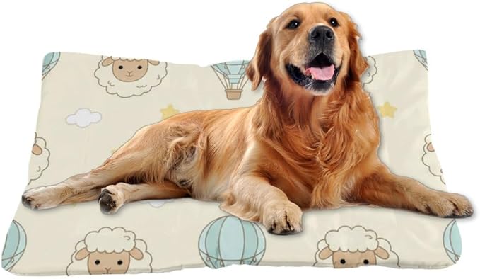 Comfy Dog Beds with Anti-Slip Bottom, Cute Animals Dog House Pad for Crate Outdoor Beds Comfortable Crate Mat Chew Proof for Indoor& Outdoor Sofa Cars, Machine Washable 24 X 18 Inch