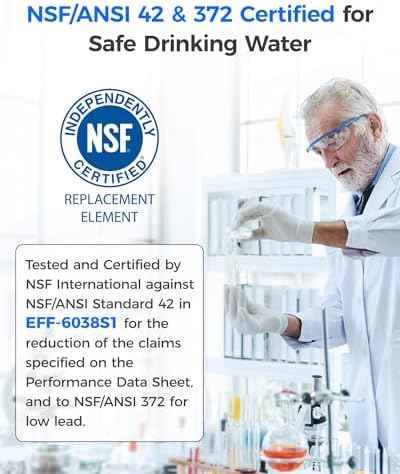 Waterdrop EDR1RXD1 Refrigerator Water Filter, 2-Pack