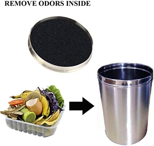 Becozofu 7.25 inch Kitchen Compost Bin Charcoal Filter Replacements, Compost Pail Replacement Carbon Filters, Round, Activated Charcoal, Set of 8