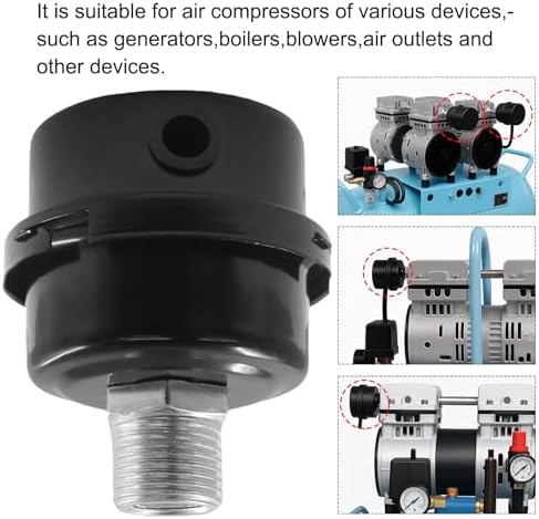 2 Pcs Air Compressor Silencer, 1/2" Thread, 20mm