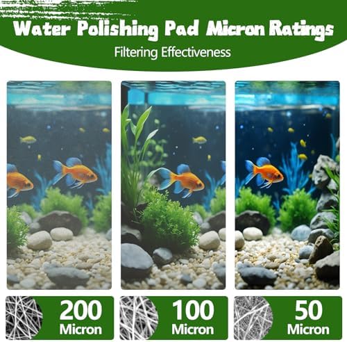 Aquarium Polishing Filter Pad-Ultra Fine 50 Micron Filter Floss for Crystal Clear Water, Cut-to-Size Filter Media for Fish Tank, Safe for Fish/Reef/Turtles(24" x 36", 1-Pack)