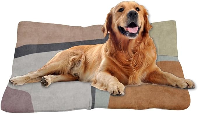 Modern Minimalist Boho Senior Dog Bed Washable Crate Mat Non-Slip Dog Pads Crate Cushion Washable Non-Slip Kennel Pads for Crates Bed Pad Floor Mat Large Pillow Indoor Outdoor 36X24 Inch