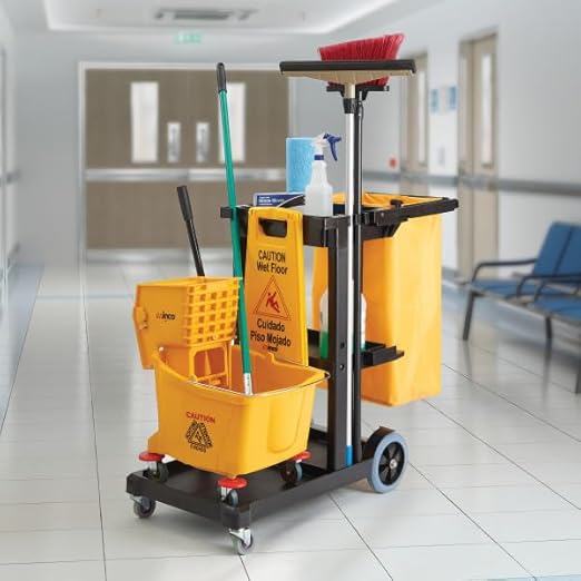 Winco PJC-4538 Heavy-Duty Janitor Cleaning Cart