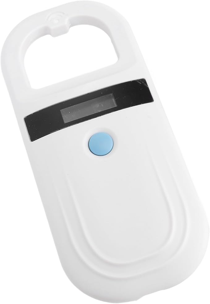 Jeffergarden Animal ID Reader, Portable Rechargeable 134.2KHz Pet Microchip Scanner with USB C and BT Transmission, for Livestock Management Pet Identification Wildlife Monitoring (White)