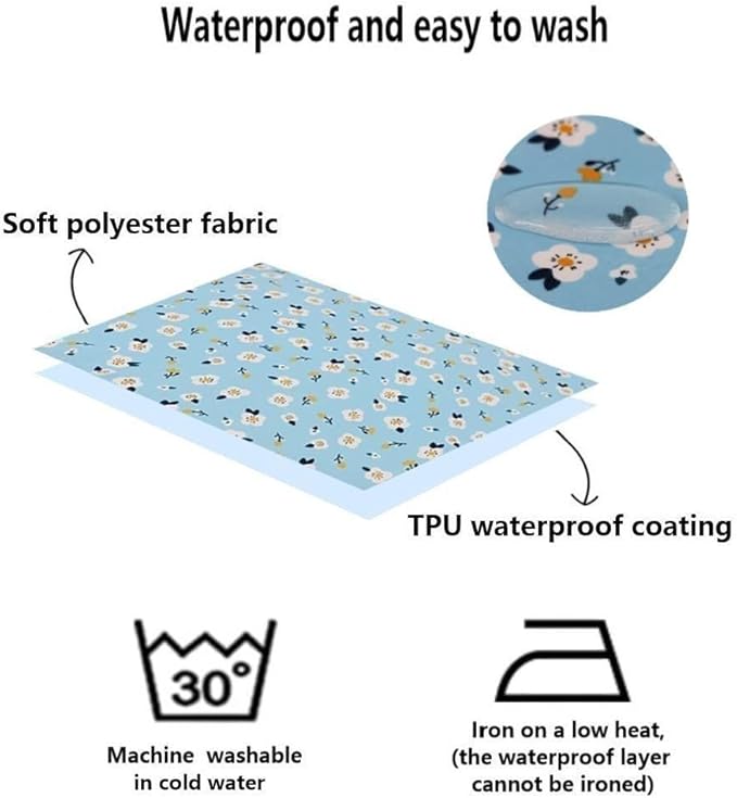 Round Dog Bed Cover Waterproof Blue 40 Inch