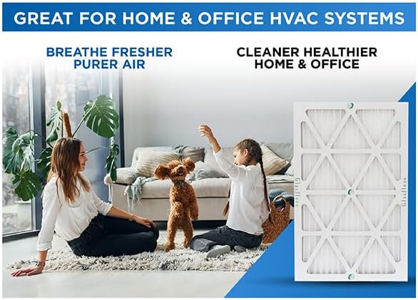 Glasfloss 18x25x1 MERV 10 Pleated Air Filters Box of 6. Actual Size: 17-1/2 x
