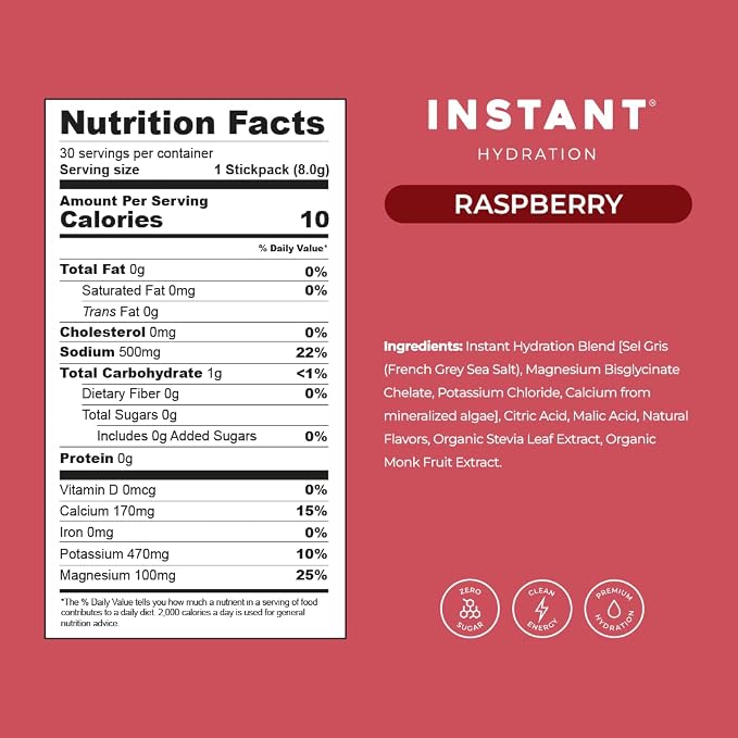 Instant Hydration Electrolytes Powder Packets