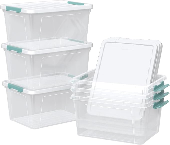 Zopnny 35 Qt. Stackable Plastic Storage Bins