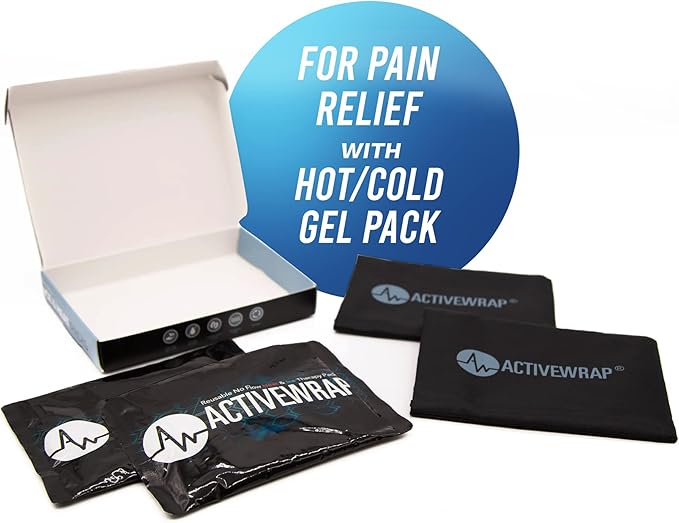 Activewrap Reusable Ice Packs for Injuries - Hot and Cold Gel Compress for Injury Recovery and Pain Relief, Soft, Flexible, Leakproof Pad for Back, Knee, Hip, & Shoulder - Large (7X 10 inches)