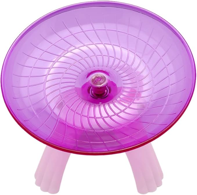 Litewoo Hamster Wheel Flying Saucer Exercise Toys, Silence Quite Spinner, for Gerbil Rat Mouse Mice Dwarf Hamster and Other Small Animal(Dark Red)