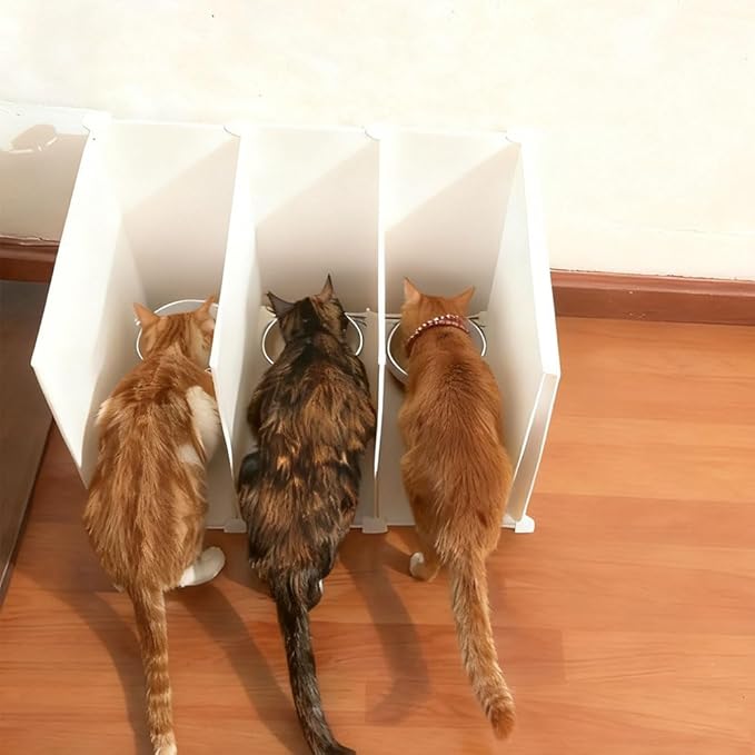Indoor cat Restaurant/Feeding Area, Multi-cat Feeding Station, Cat Feeding Enclosure ,Shared Feeding Area for Multiple Cats,Adjustable