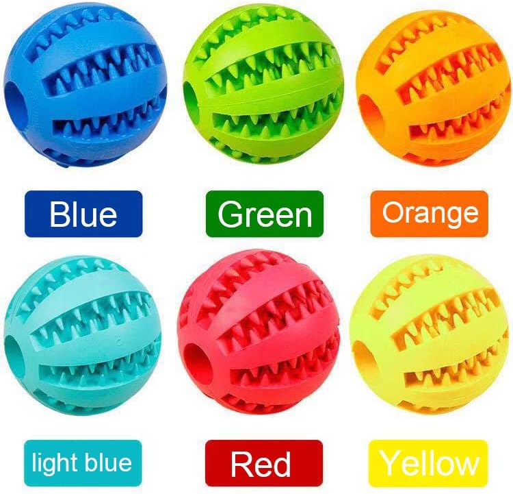 Sunglow 2 Pack Dog Toy Ball - Nontoxic Bite Resistant Teething Toys for Small/Medium/Large Dog and Puppy Cat, Dog Pet Food Treat Feeder Chew Tooth Cleaning Exercise Game IQ Training