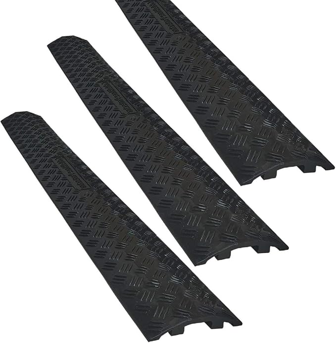Electriduct Drop Trak Cable & Hose Protector Cord Cover - Small - Black - 3 Pack