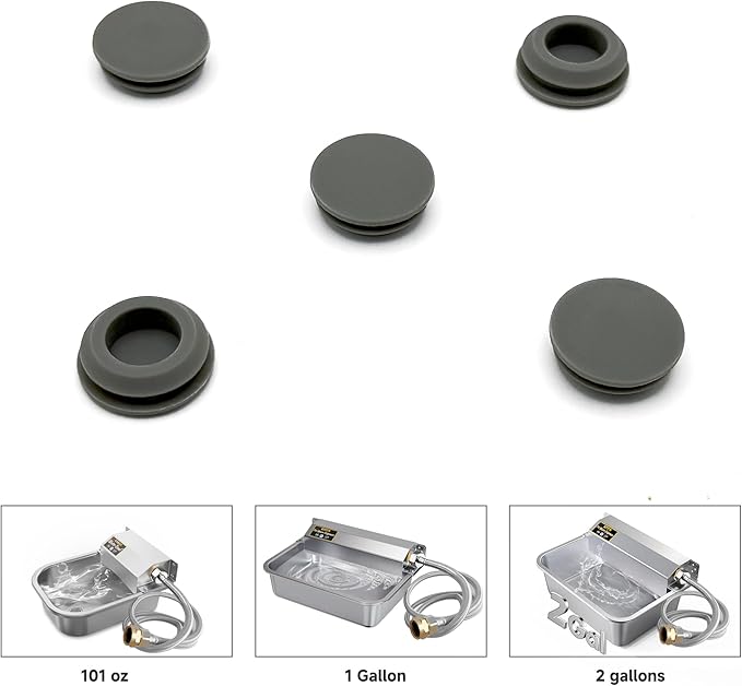 Silicone Plug for PETSOLON Automatic Pet Water Dispenser (Stianless Steel Model), 5 pcs Pack (4pcs Silicone Plug + 1 pcs Metal Plug