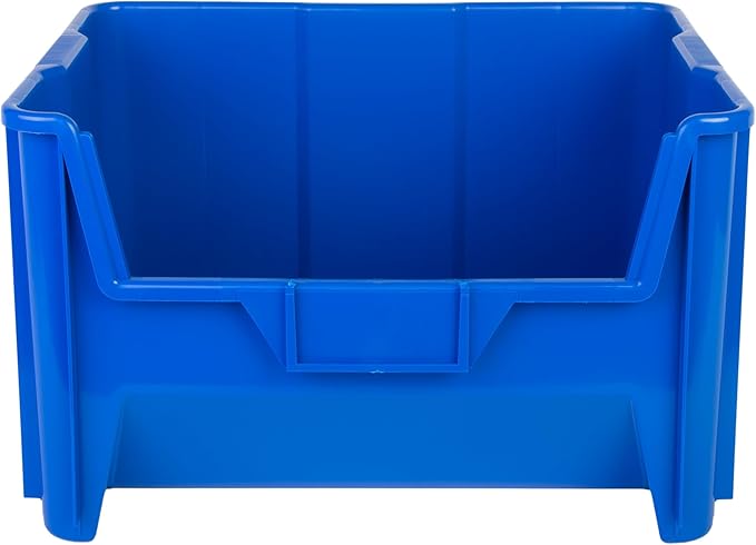 Hudson Exchange 20" x 15" x 12.5" (1 Pack) Plastic Giant Stackable Hopper Bin Container, Blue