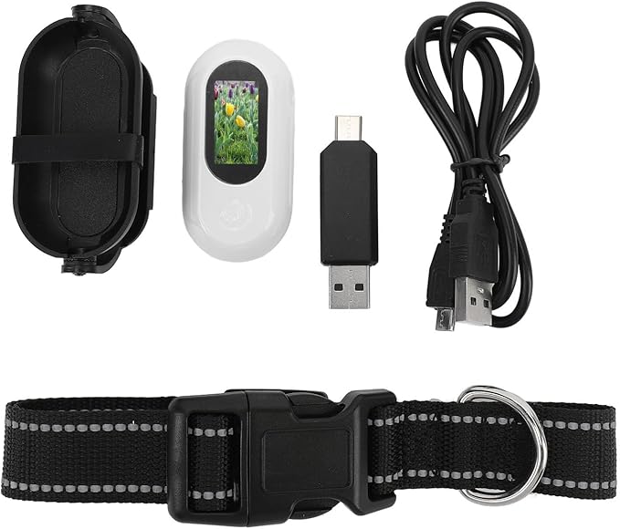 Cat Camera Collar, Pet Collar Camera with Memory Card, HD 1080P Wire Less Dog Tracker Camera Adjustable Mini Action Camera for Video Records (32GB)