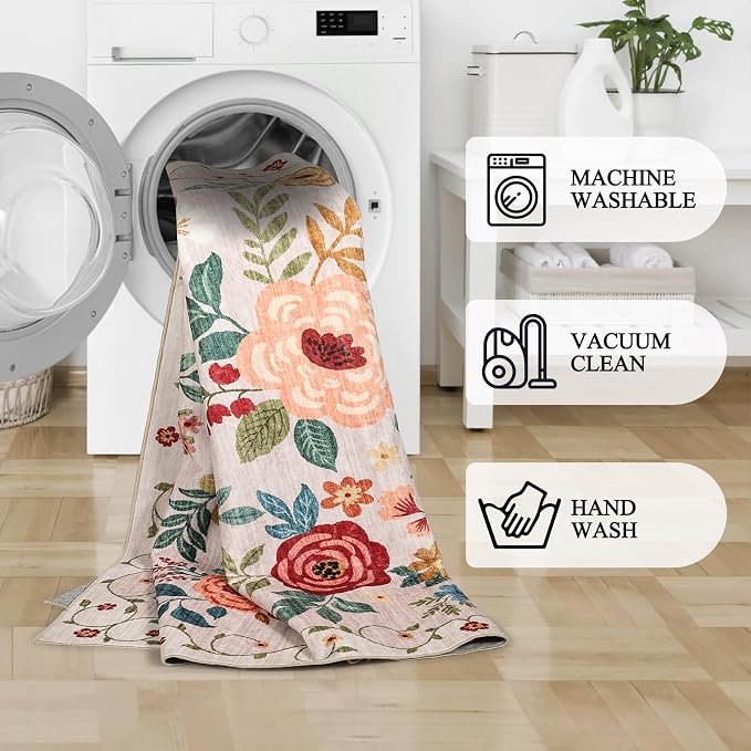 DUKINO 2x10 Runner Rug for Hallway, Washable Kitchen Runner Rug