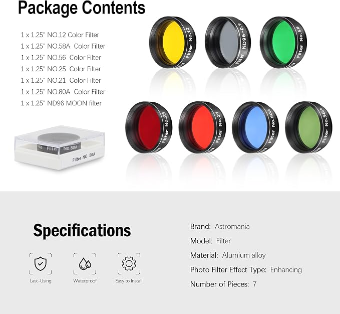 Astromania Telescope Filter Set