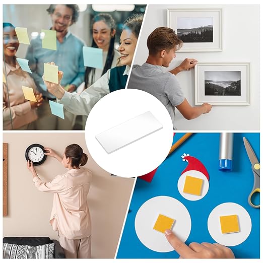 uxcell 30Pcs Double Sided Adhesive Pads, 1.97" x 0.79" Clear Removable Heavy Duty Mounting Tape Picture Hanging Sticky Adhesive Pad for Wall, Poster Picture, DIY Craft