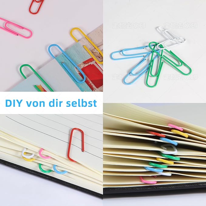 Multicolor Jumbo Paper Clips, 1.3 Inch (33mm) & 2 Inch (50mm), 400-Pack for Office, School & Home Document Organizing (Colorful, 1.3 Inch and 2 Inch)