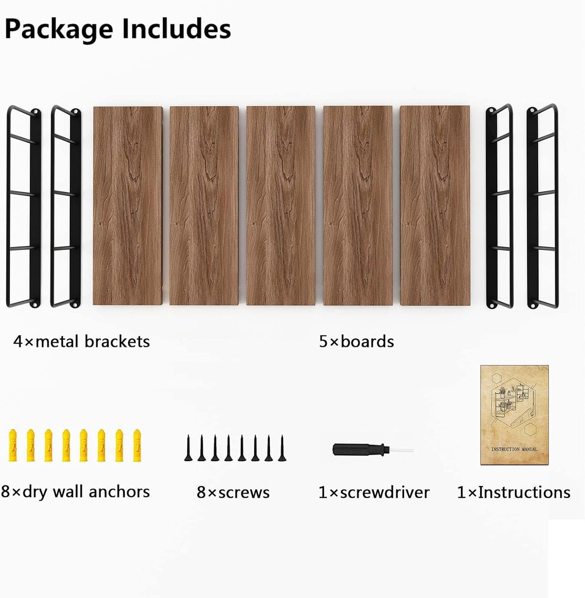 MXCSE Shelves on Wall, Floating Bookshelves, Shelves for Room Wall (Brown)