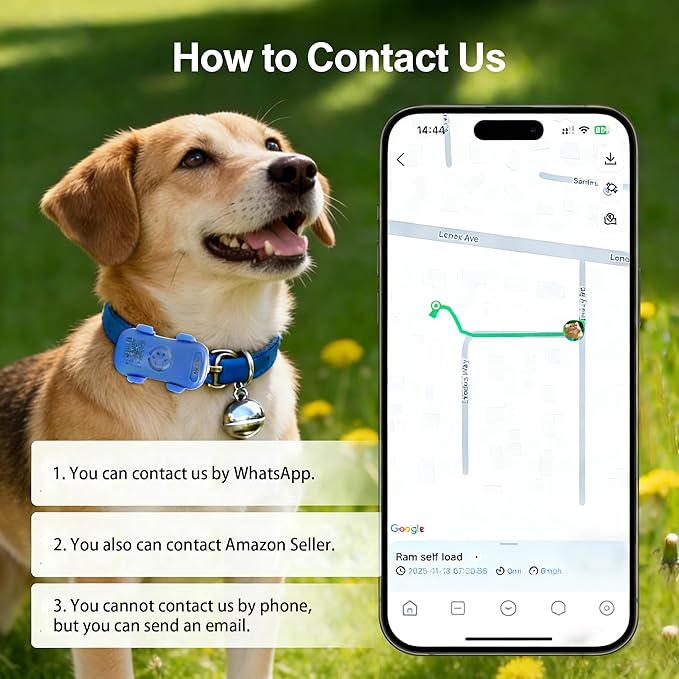 GPS Tracker for Dogs & Cats Pet GPS Location Tracker with Smart Alerts & Location History Geo-Fence Real-Time Waterproof iOS & Android Subscription Required (5-Day Free Trial)