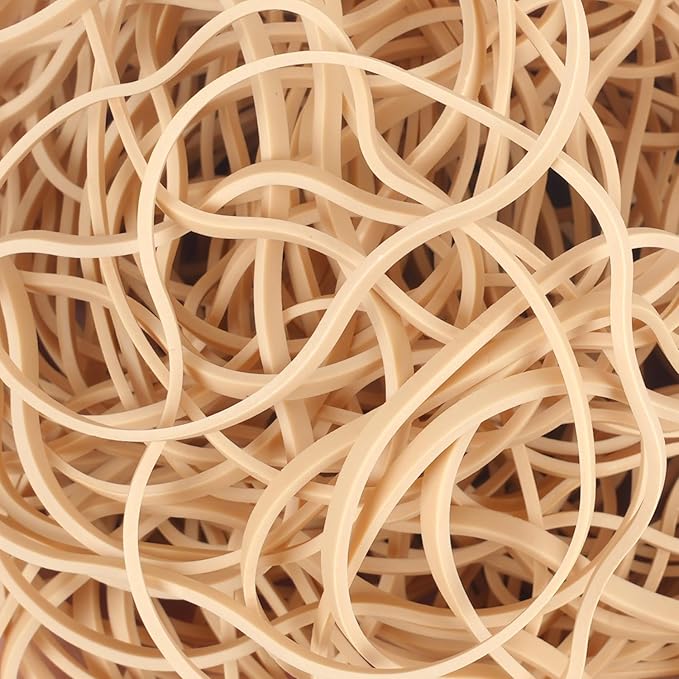 Rubber Bands 150Pcs 4.8inch Big Elastic Rubber Band Beige Large Rubber Bands for Office Supplies File Folders Litter Box (4 4/5" x 1/8")