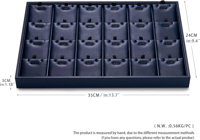 Oirlv Stackable 24 Gird Necklace Organizer Tray