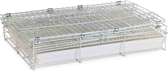 White Durable Metal Easy Foldable Travel Vet Carrier Perch Stand Metal Cage Prevent Your Parrot Bird Prevent Beaks Out Stainless Feeder Cups Natural Wooden Perch Stand