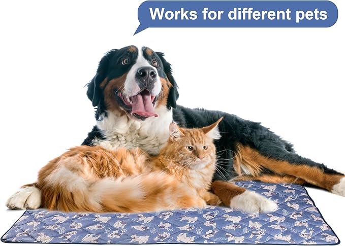 Langsprit Dog Cooling Mat, Washable Dogs Cats Pet Non-Toxic Cooling Pads Summer Sleeping Kennel Mats,Pet Self Cool Ice Blanket for Indoor & Outdoor Dog Beach Essentials Medium