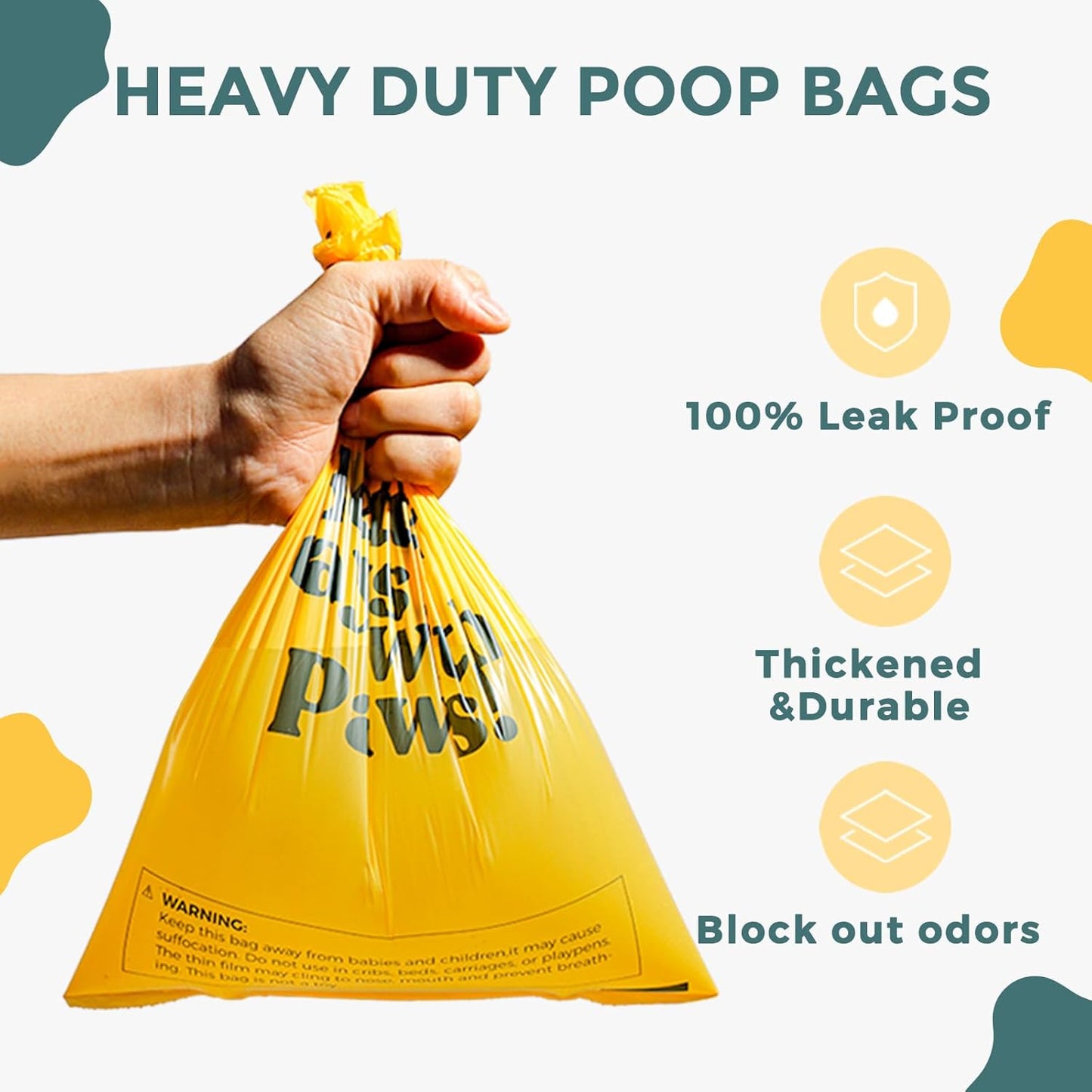 Dog Poop Bags Rolls Biodegradable 100% Leak Proof Thickened Waste Bags - 600 Count 40 Rolls - Cornstarch Based Doggie Poop Bag for Small and Big Dogs(Lavender)