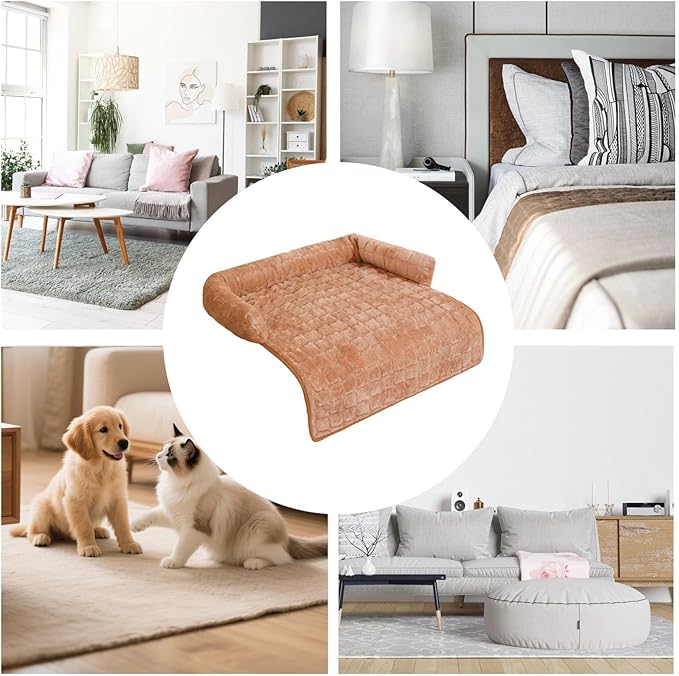 Pet Couch Cover - U Shape Protective Washable, Soft Pet Bed Sofa Protector for Cats, Kittens, Puppies for Indoor Home Living Room Apartment, Car, Camping, Travel Bed and Furniture Protection