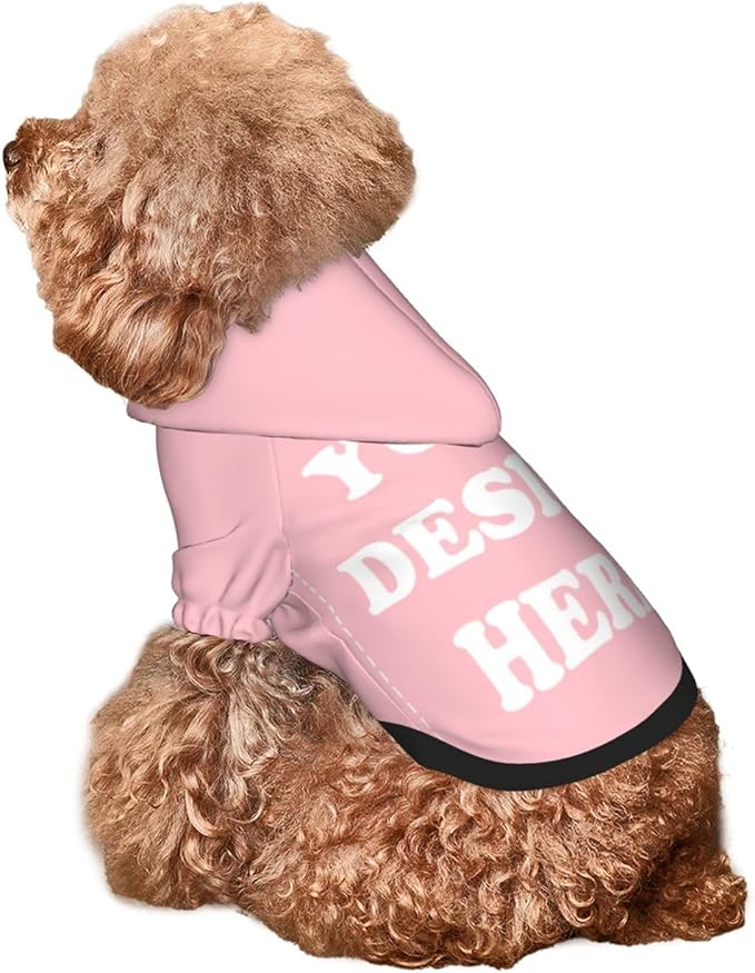 Personalized Dog Hoodie, Custom Dog Costumes for Small Dogs, Holiday Happy Dog Clothes Football Pet Shirt Sweater with Name Number for Girl/Boy Cats/Kitten, Pink, XXS