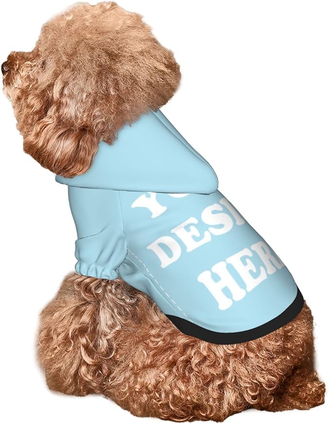 Personalized Dog Hoodie, Custom Dog Costumes for Small Dogs, Holiday Happy Dog Clothes Football Pet Shirt Sweater with Name Number for Girl/Boy Cats/Kitten, LightBlue, XS