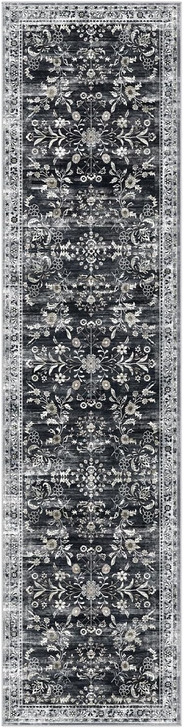 Yamaziot Washable Runner Rug 2x8 – Non Slip Boho Floral Hallway Runner Rug