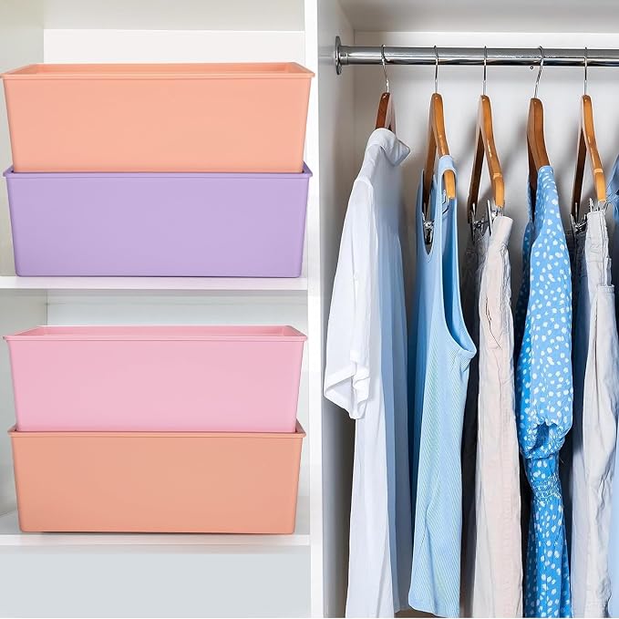 Menkxi 6 Pcs Large Plastic Storage Bins