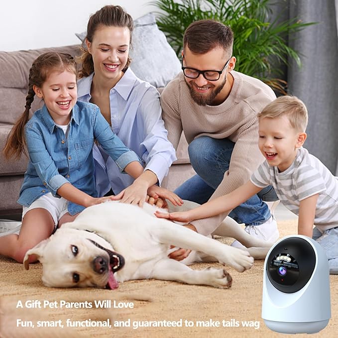 Pet Camera Indoor with Laser Toy 4MP 2.4/5GHz WiFi, 2.5k HD Cat Camera with Phone App, Night Vision & Motion Detection Alerts - APP Remote Control Interactive Device for Dog Cat Monitoring Security