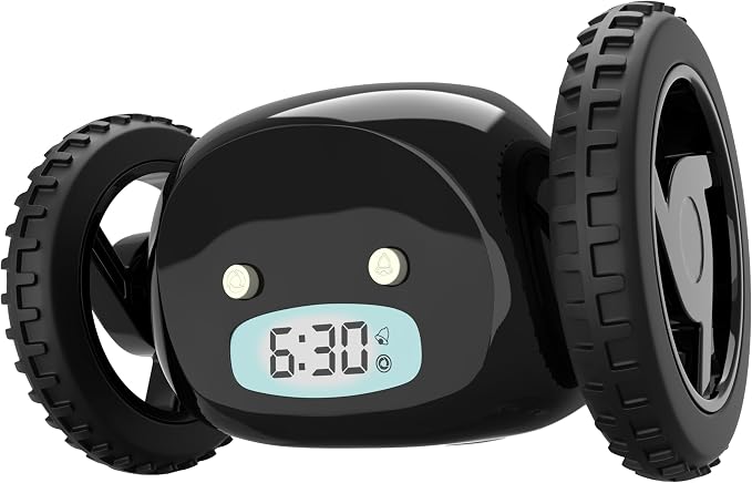 CLOCKY Extra Loud Alarm Clock for Heavy Sleepers on Wheels Rolls Runaway