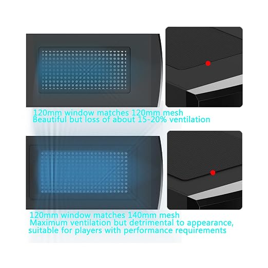 120mm Fan Filter, HFEIX Computer Case Dustproof Magnetic Frame Mesh Black 2Pack