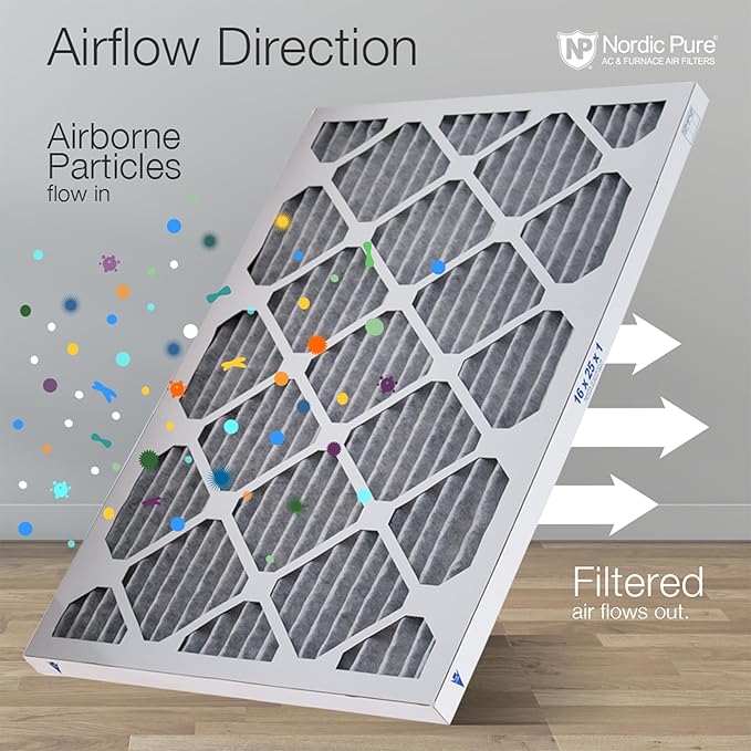 Nordic Pure 14x30x1 Furnace Air Filters MERV 10 Pleated Plus Carbon 2 Pack