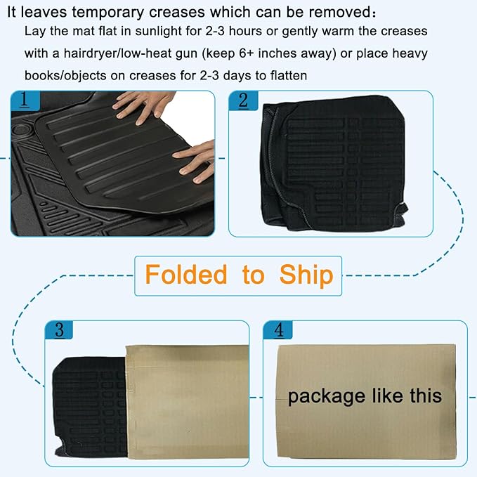 Aiqiying Floor Mats Compatible with Ford Escape 2013-2019 Models,All Weather Carpet Liners Waterproof Durable Custom-Fit Front Rear Full Set Protection TPE Accessories